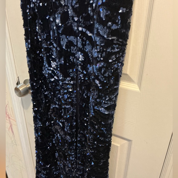 Elegant navy blue Velvet Skirt - Picture 7 of 8